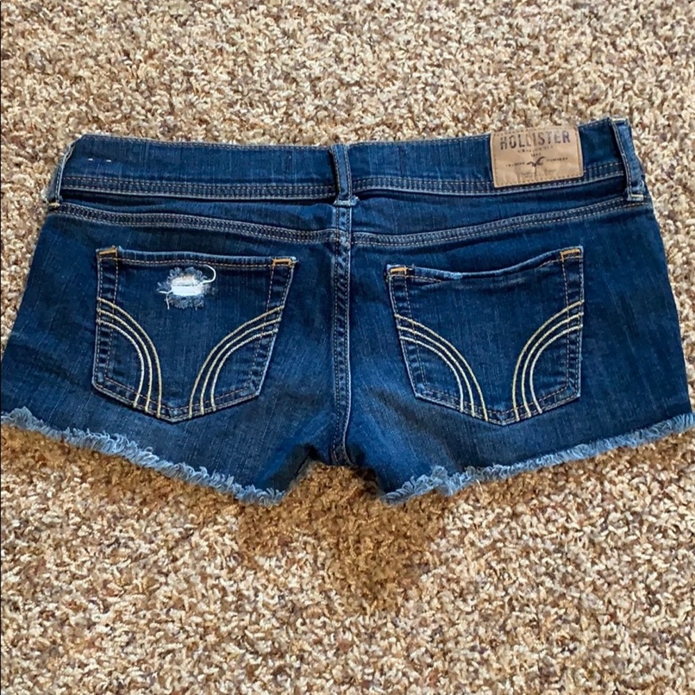 Lightly distressed cheeky jean shorts